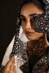 Stitched Off White Embroidered Shirt